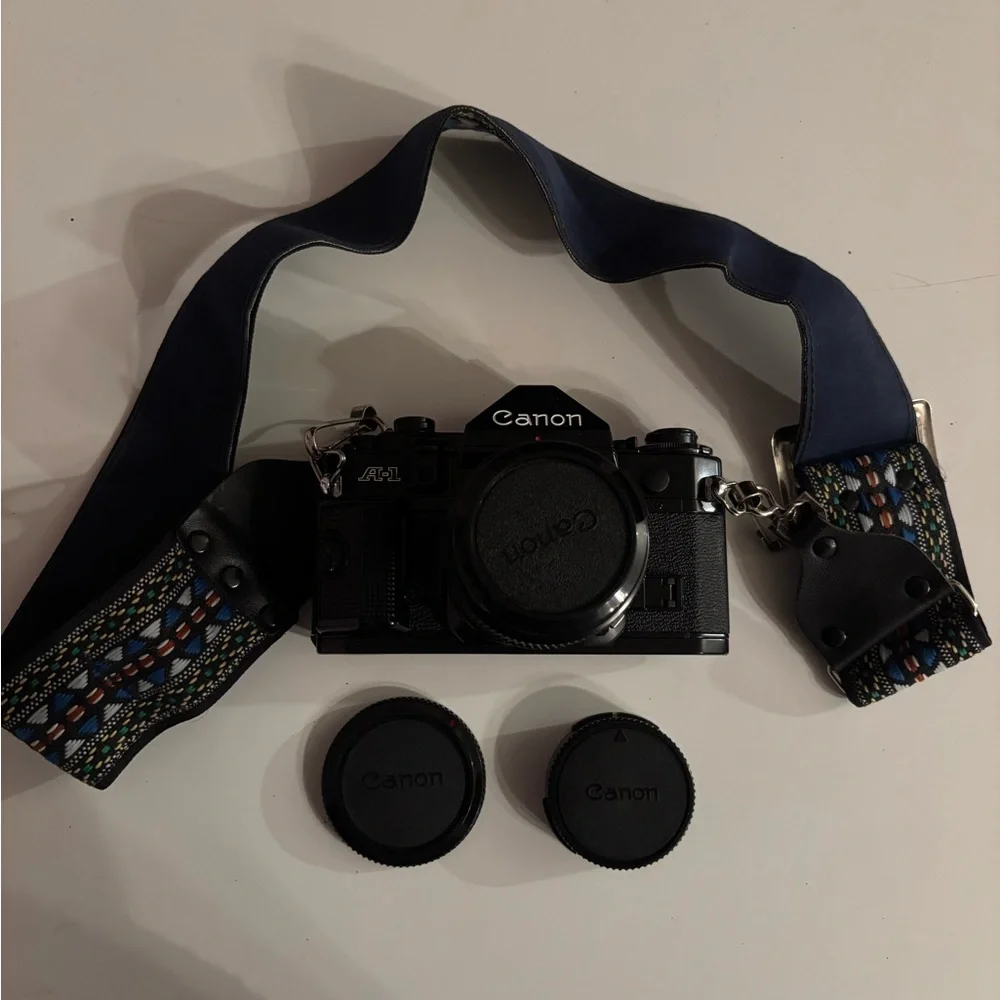 Canon A-1 Black SLR Camera with 50mm Lens
